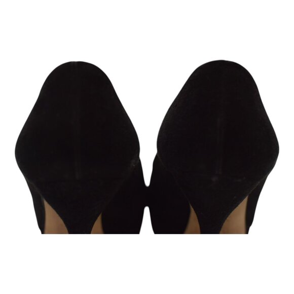 Gucci Black Suede Leather Almond Toe Classic Heel Platform Pumps size 39 US 9 - Picture 8 of 15